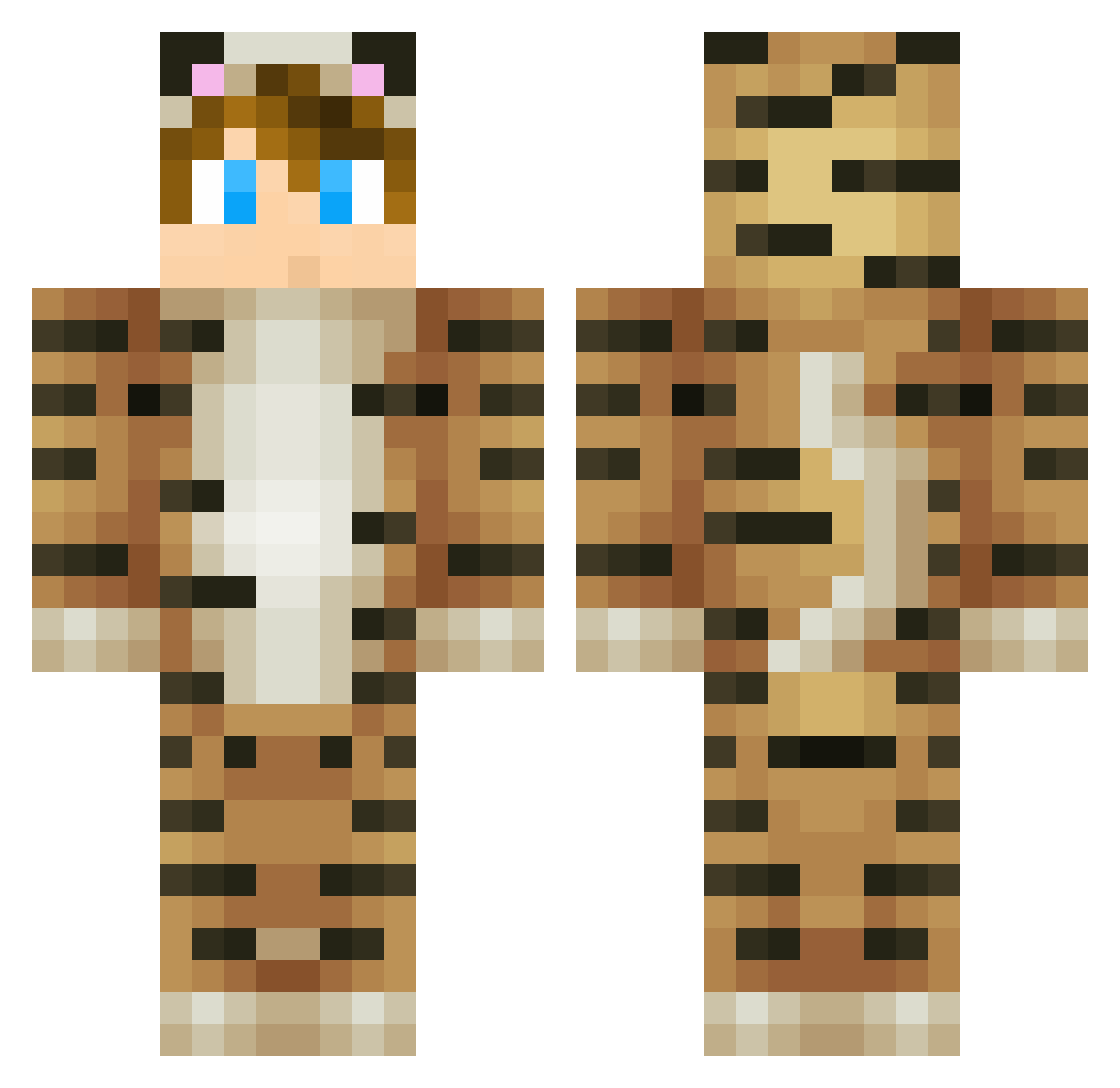 Avow Minecraft skin, front and back view