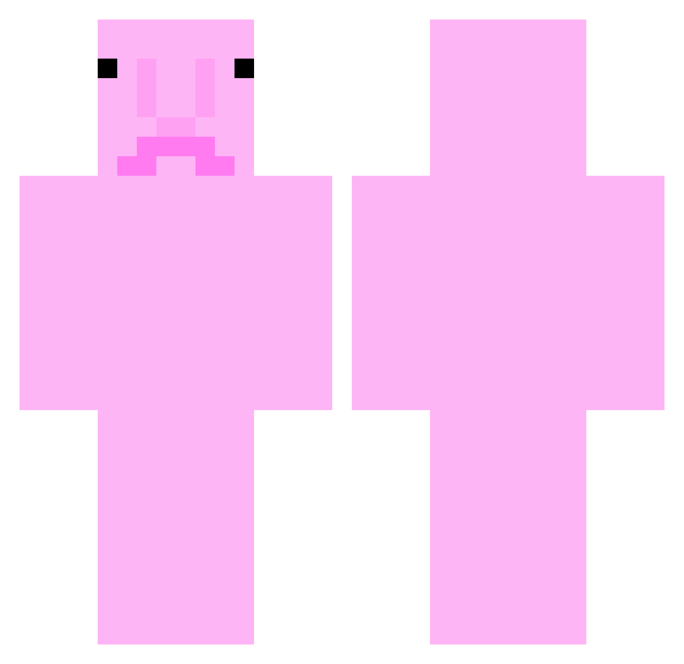 patnak Minecraft skin, front and back view