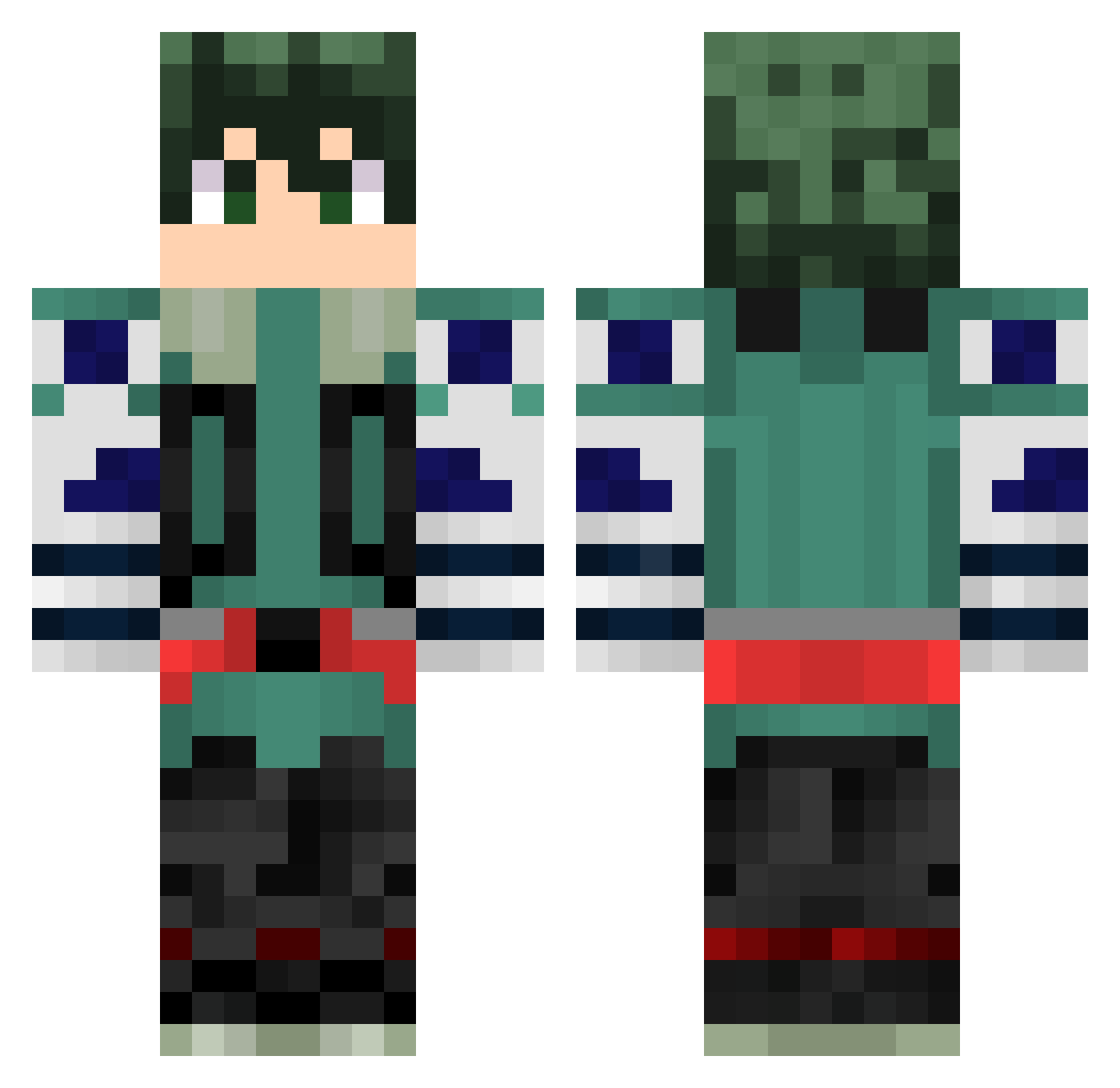 Waterbank Minecraft skin, front and back view