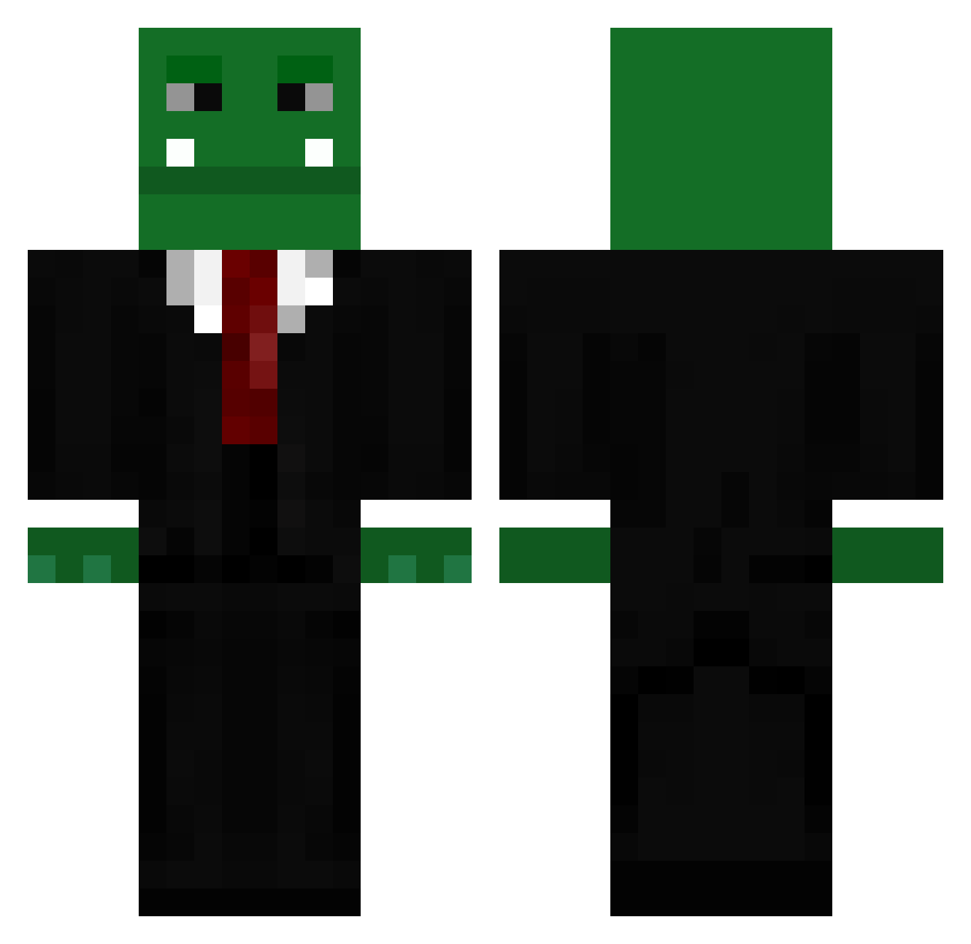 aXed Minecraft skin, front and back view