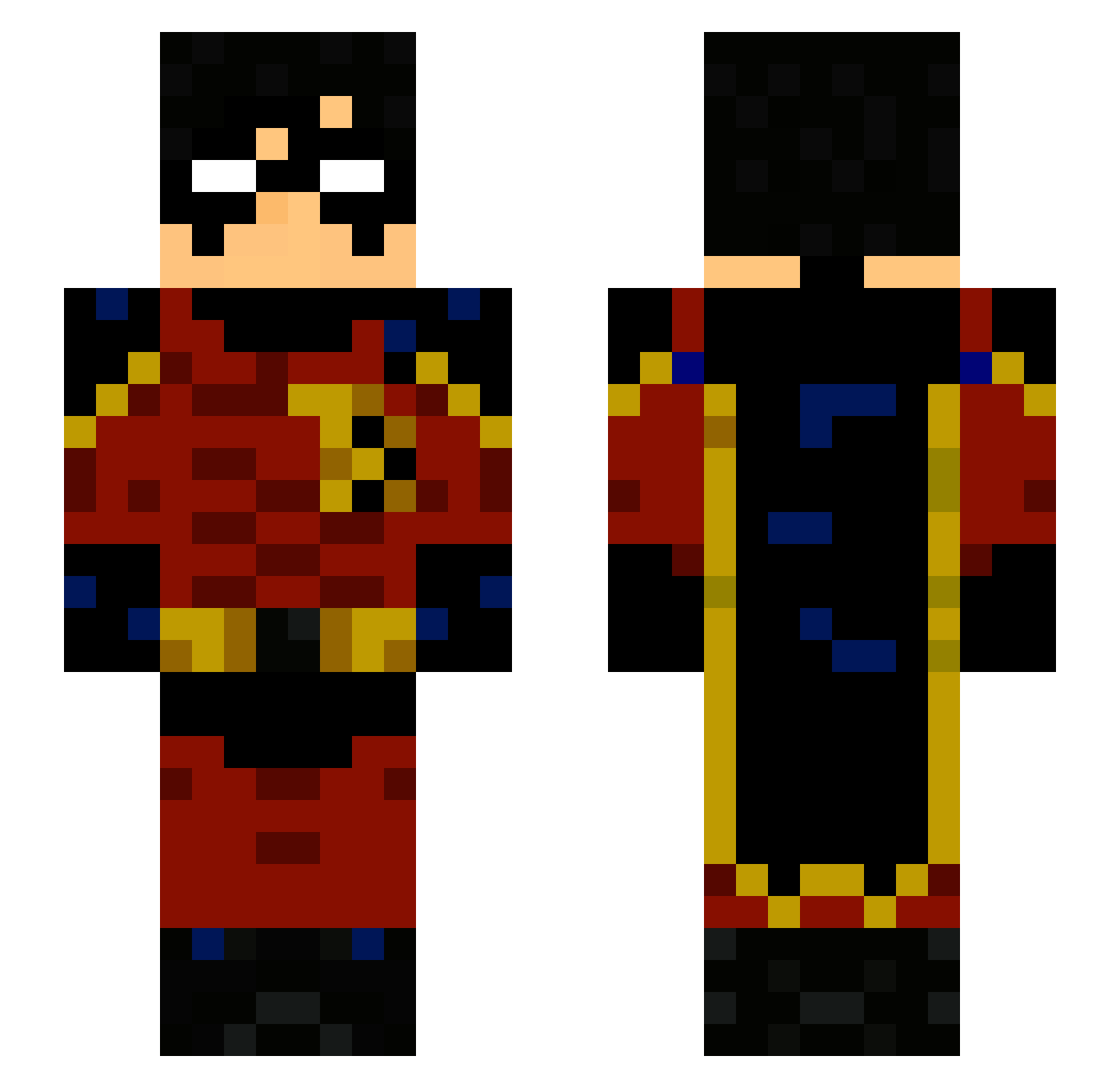 retial Minecraft skin, front and back view