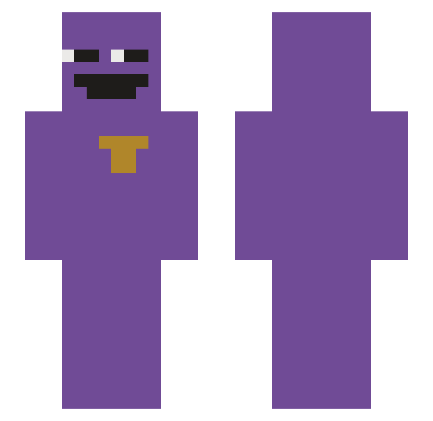 Paraphilia Minecraft skin, front and back view