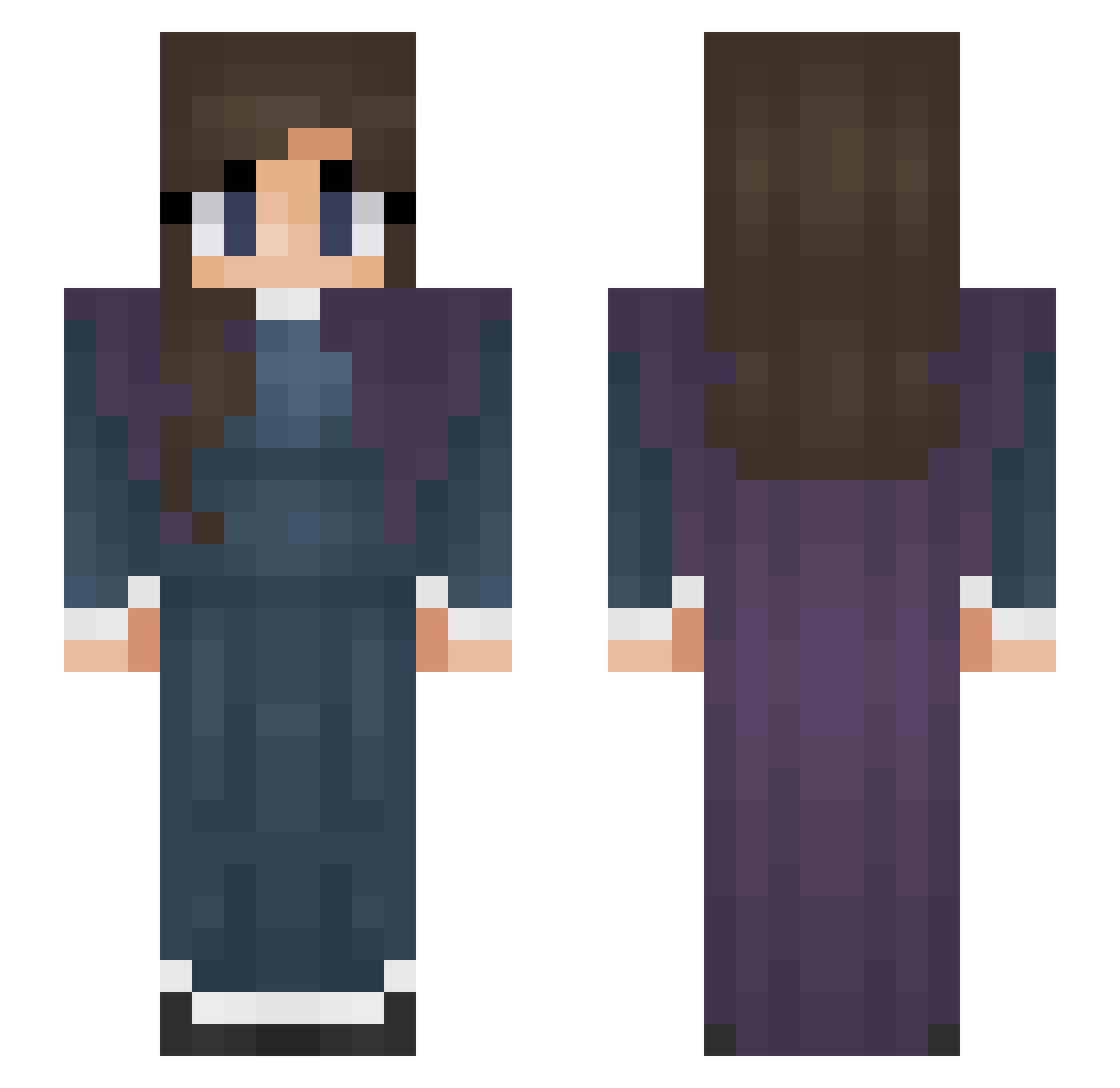 DreadedBogWitch Minecraft skin, front and back view