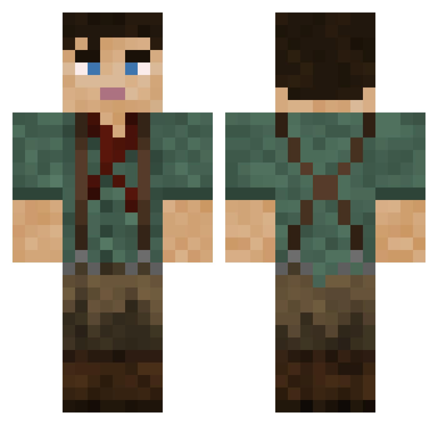 SpaceChinees Minecraft skin, front and back view