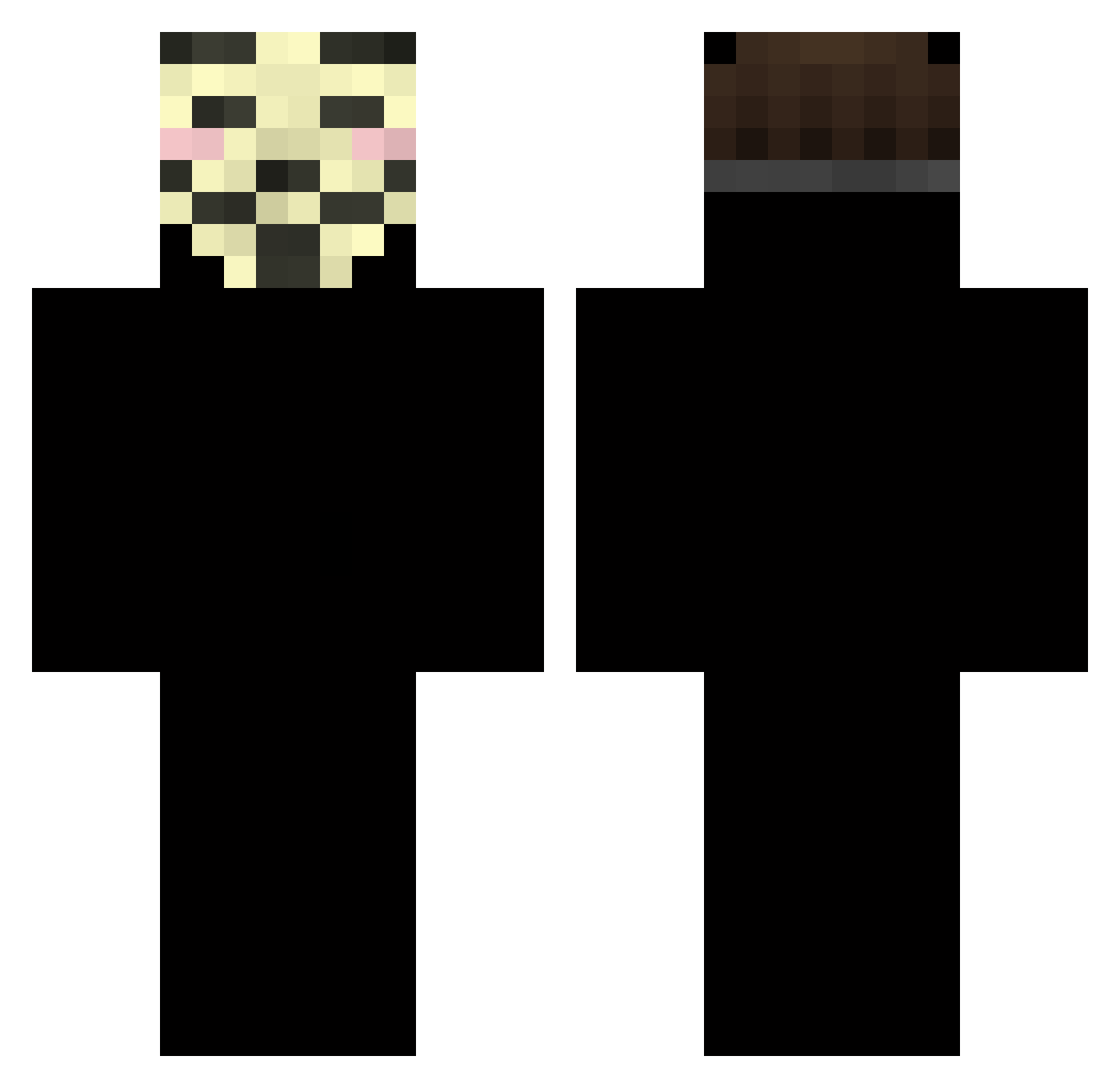 OPHackerYT Minecraft skin, front and back view