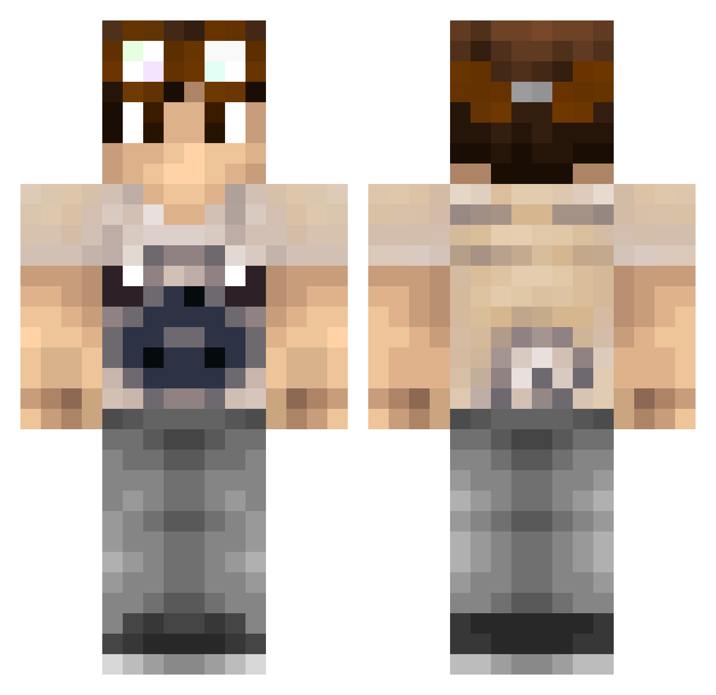 RedZzz Minecraft skin, front and back view