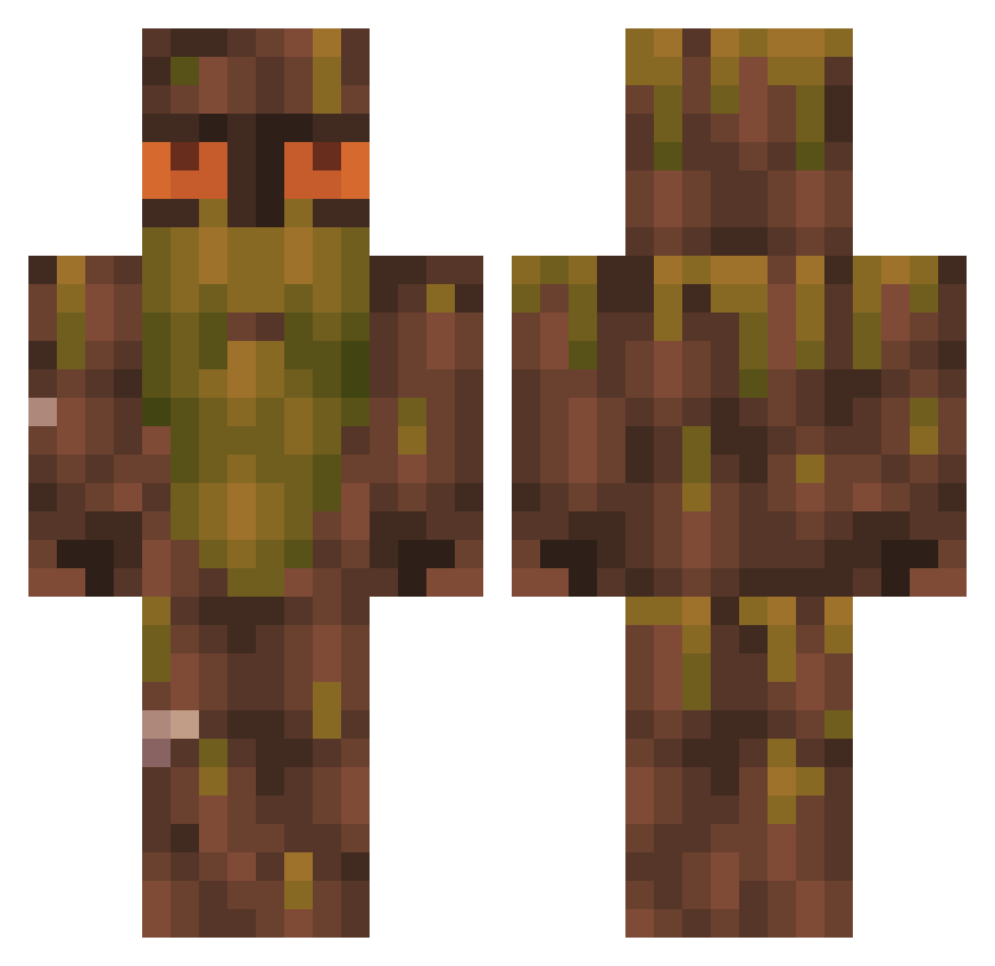 Fangornibro Minecraft skin, front and back view