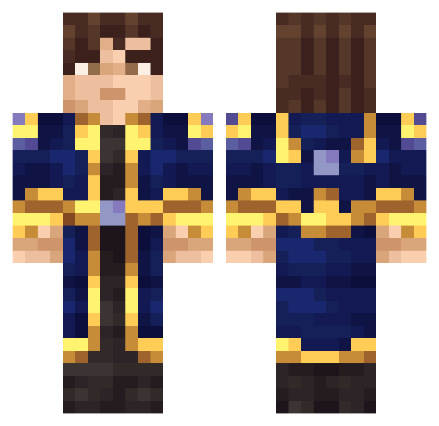 Vargnadr Minecraft skin, front and back view