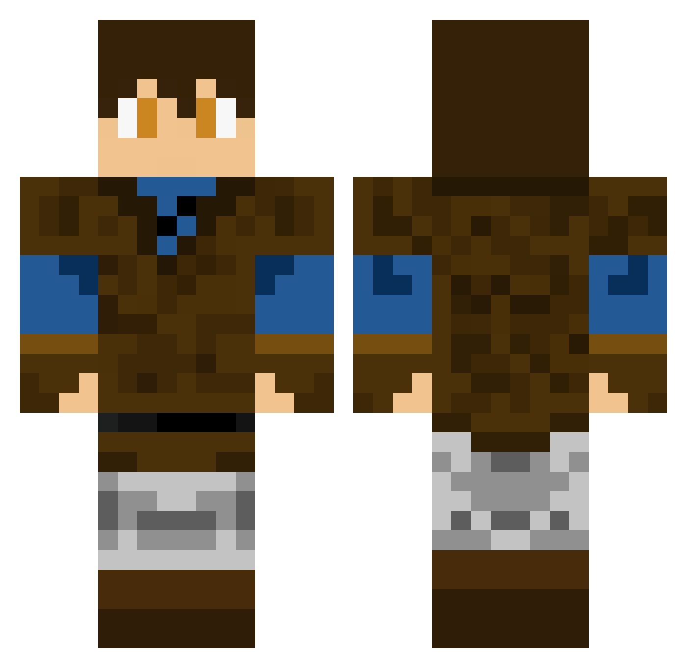 AlphaMinion Minecraft skin, front and back view