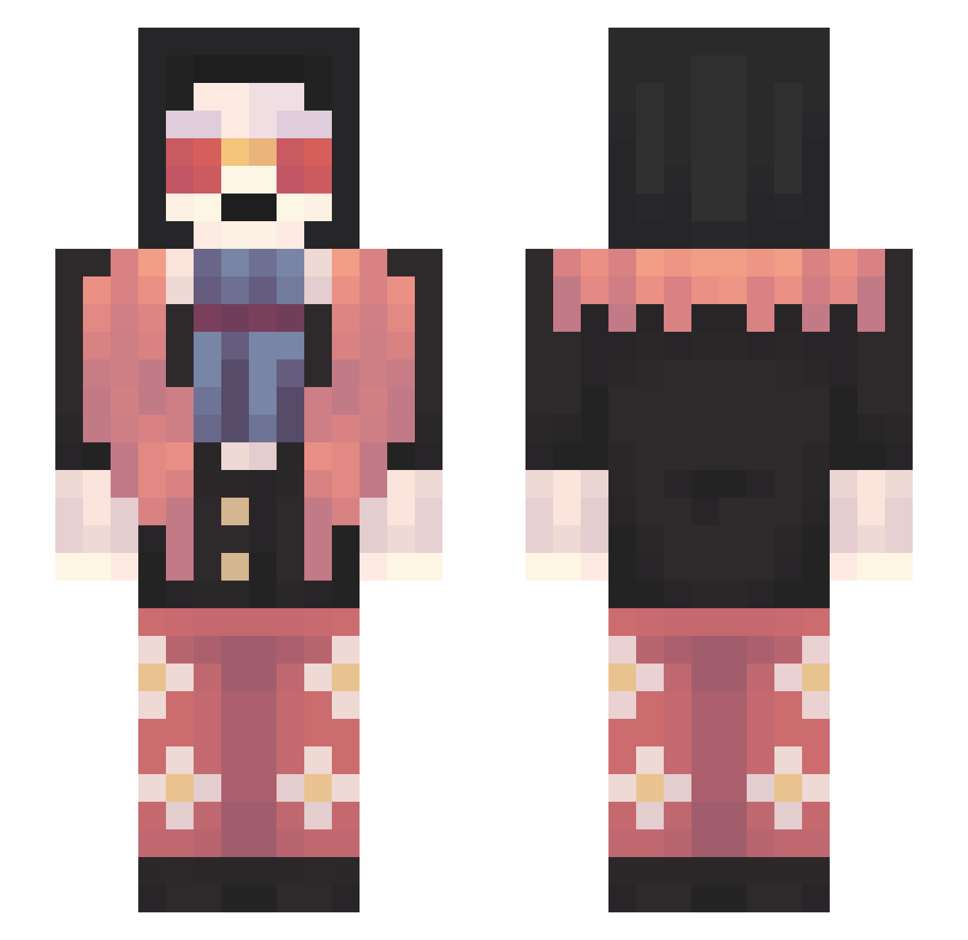 Vex_GFX Minecraft skin, front and back view