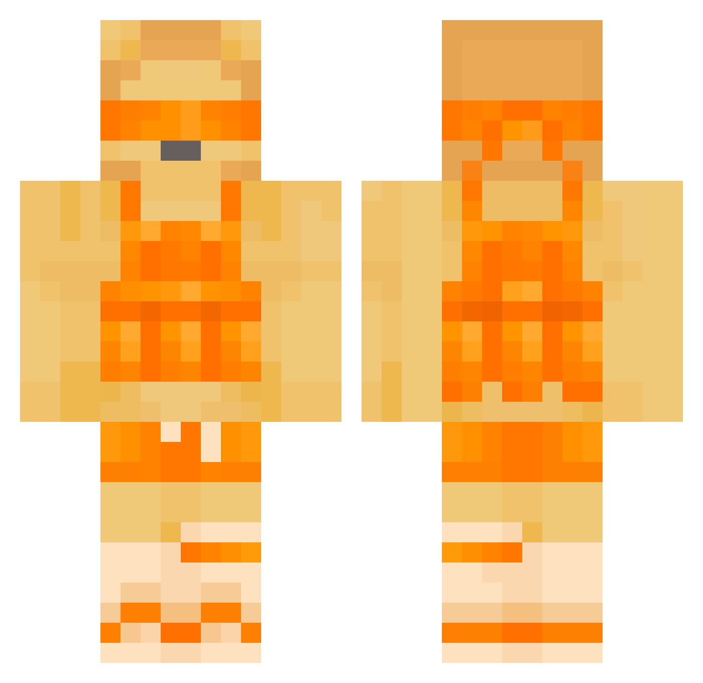 Franzz19 Minecraft skin, front and back view