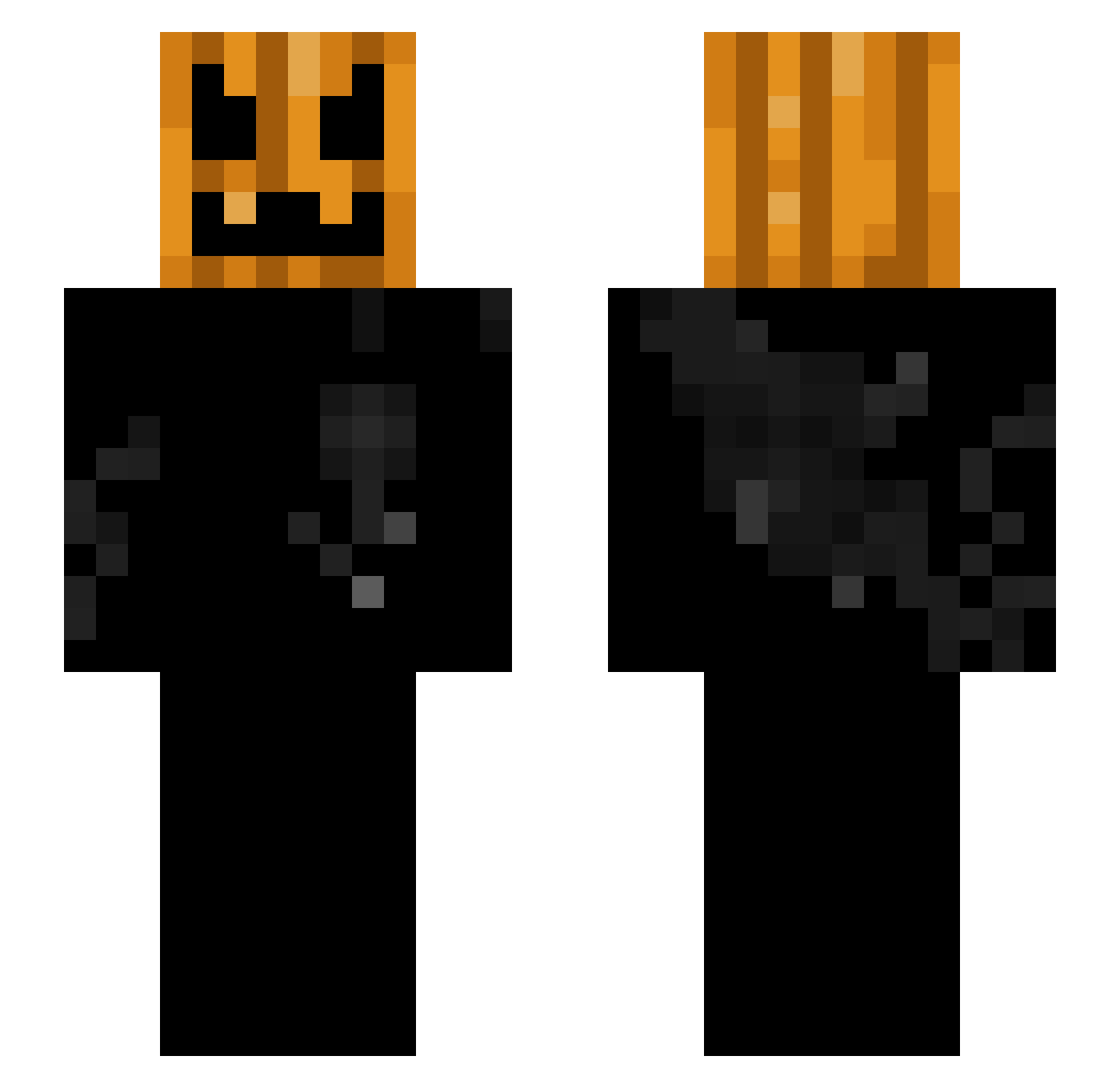 jvvf Minecraft skin, front and back view
