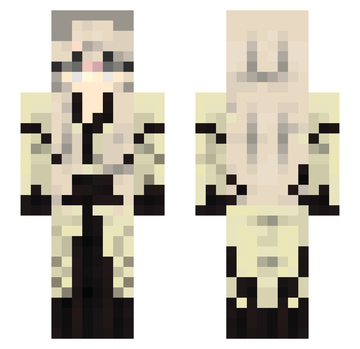 yunglady Minecraft skin, front and back view