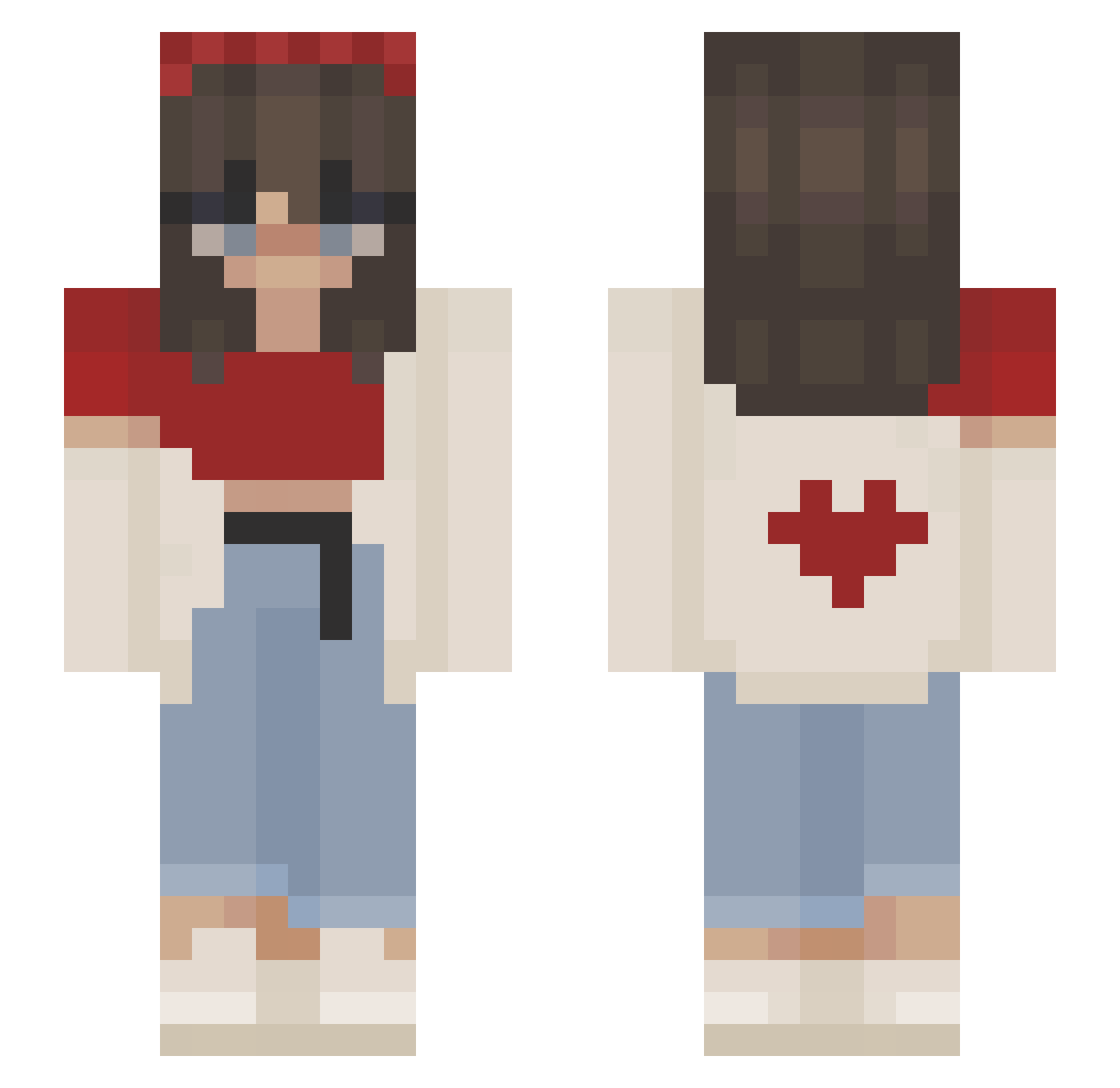 scheruwu Minecraft skin, front and back view