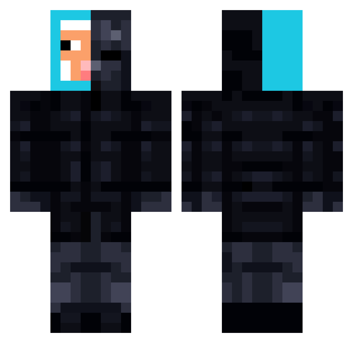 EuAmoXadrez Minecraft skin, front and back view