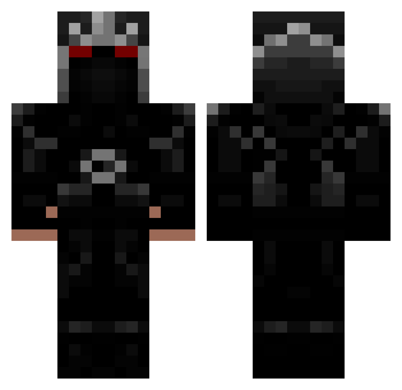 1QXXXXXXXXXXX Minecraft skin, front and back view