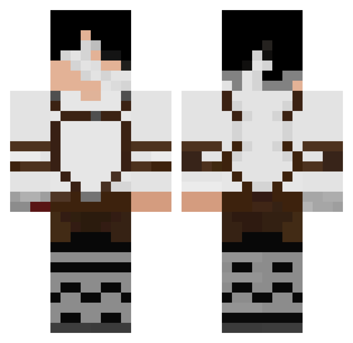 71uu7 Minecraft skin, front and back view