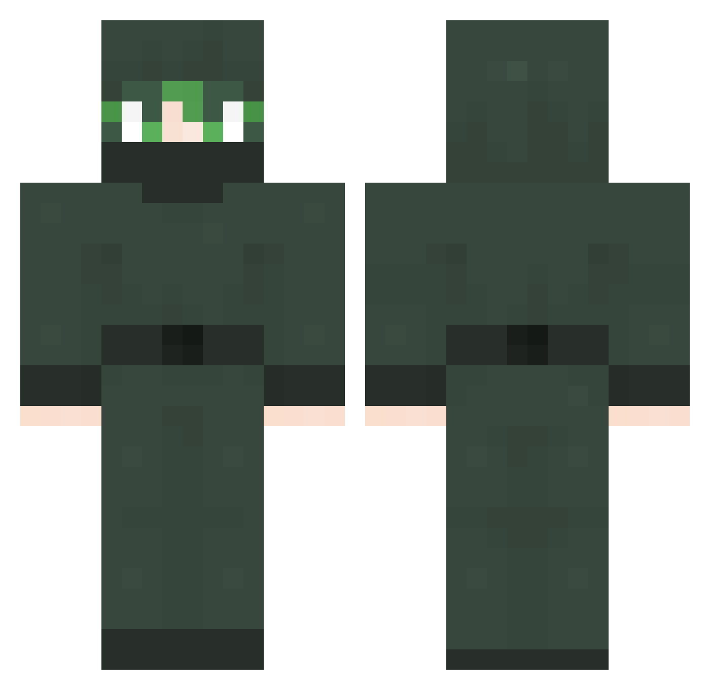 JangExcel Minecraft skin, front and back view