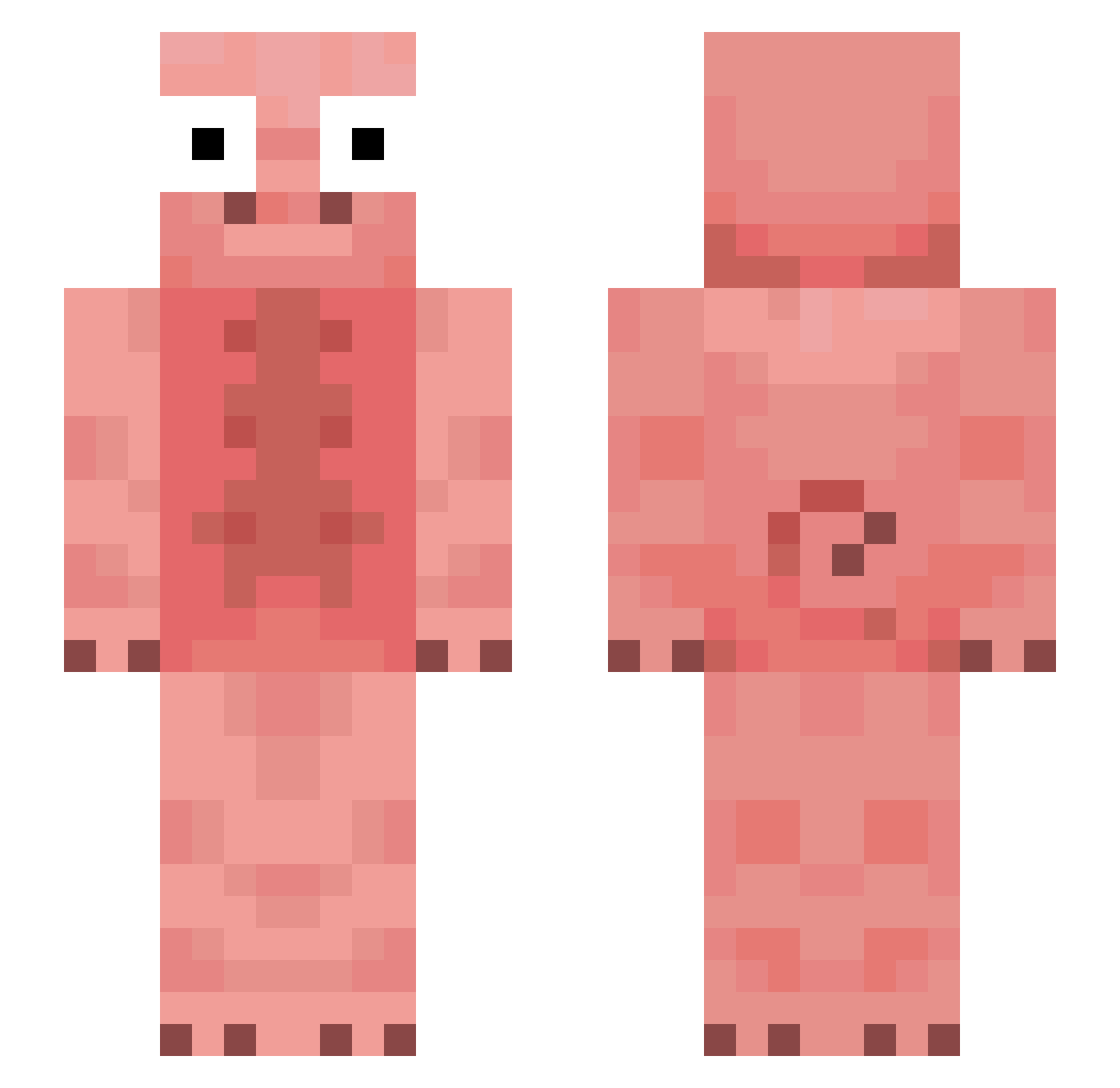 Roslam Minecraft skin, front and back view