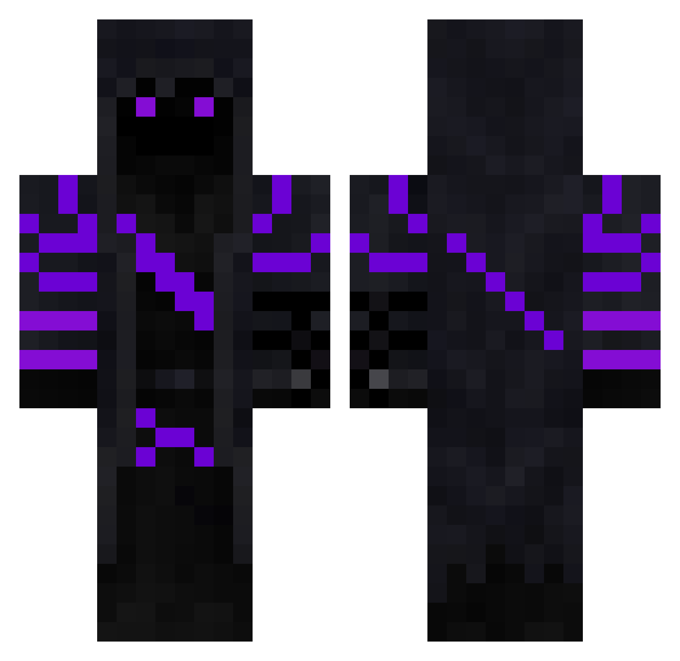 LeMageVert Minecraft skin, front and back view