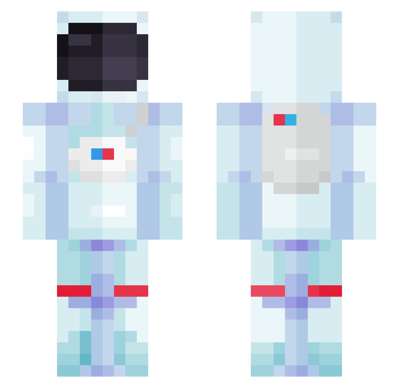 lagframe Minecraft skin, front and back view