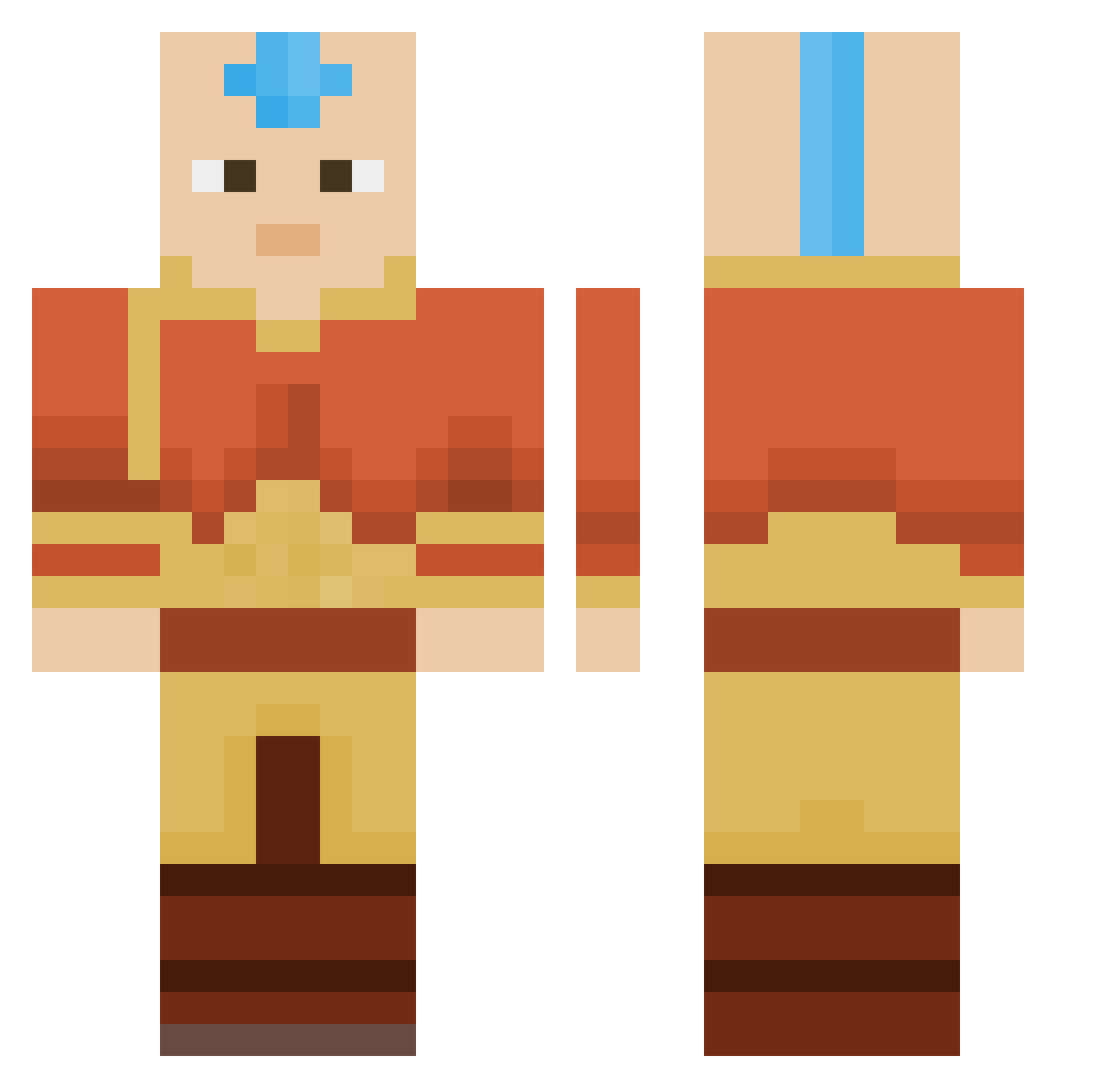 burgerkingv Minecraft skin, front and back view