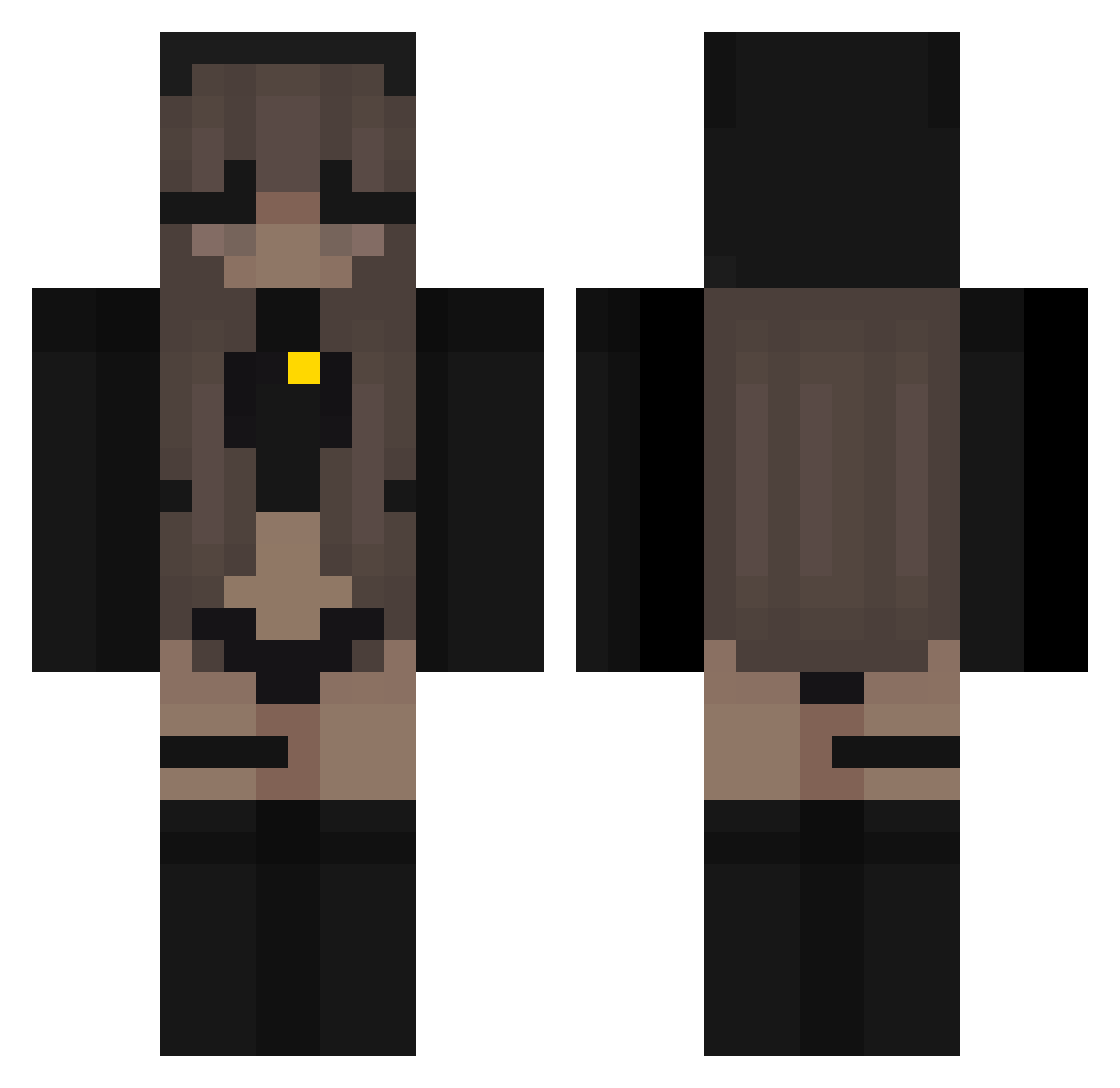 Nlyj Minecraft skin, front and back view