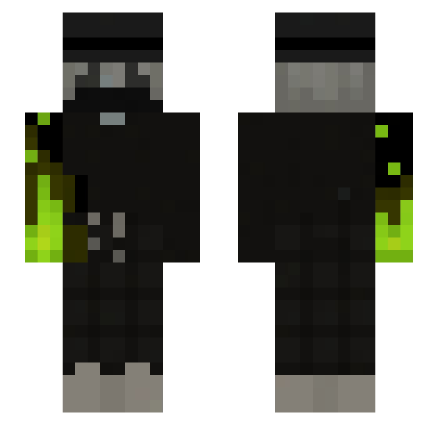 5rsh Minecraft skin, front and back view