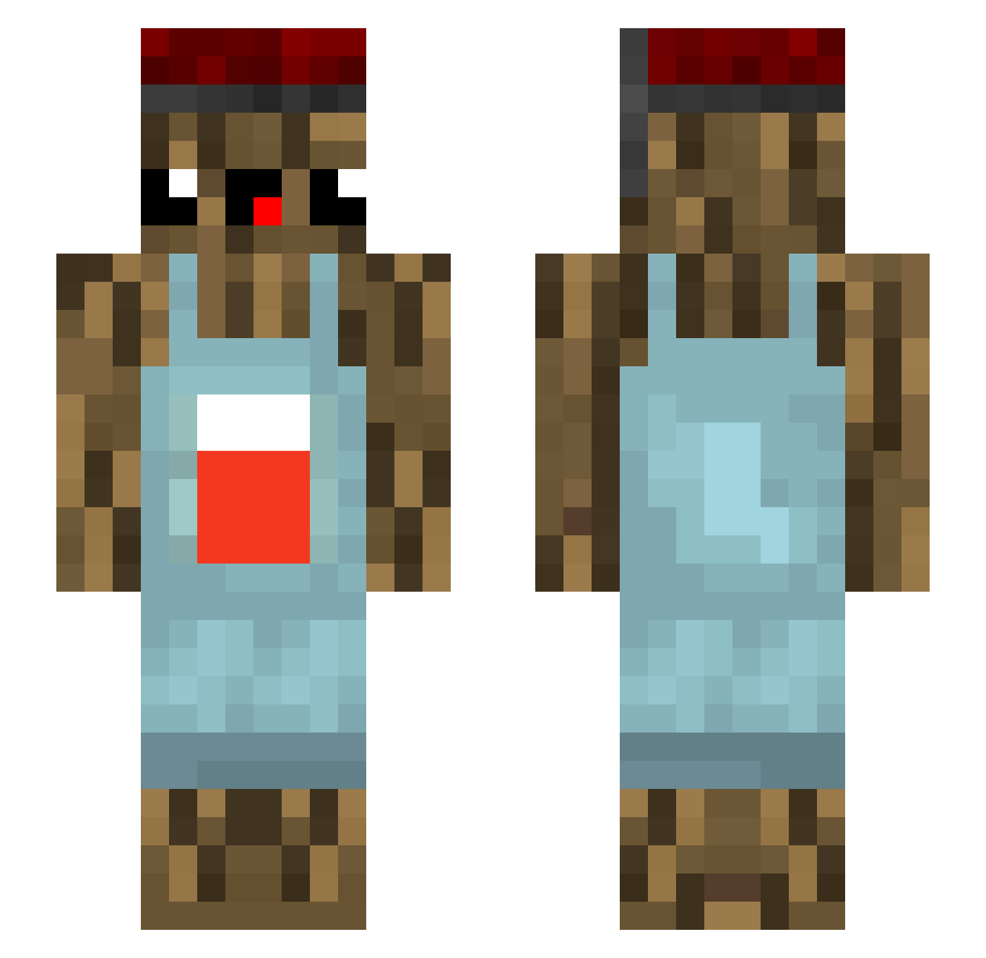 Hijack__ Minecraft skin, front and back view