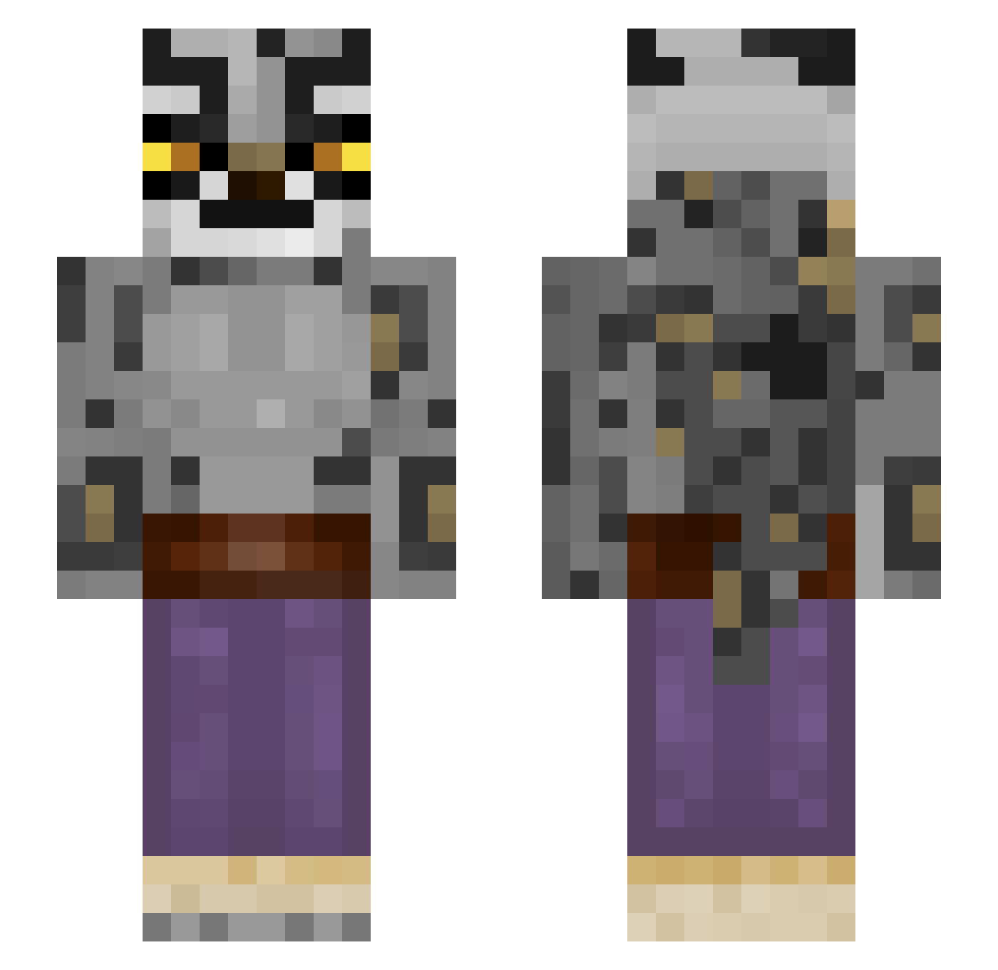 LanaIang Minecraft skin, front and back view