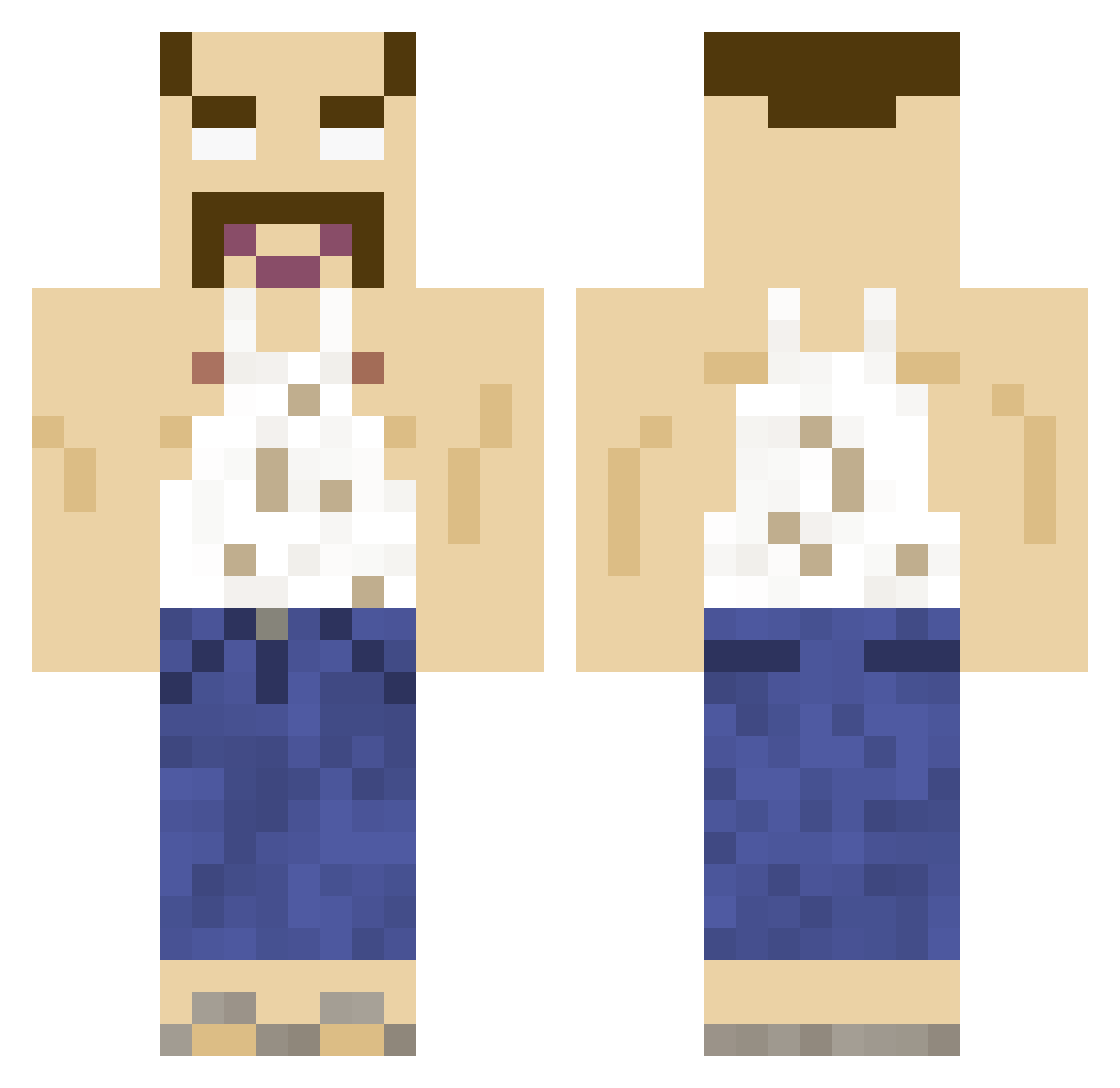 UncleChudwinkle Minecraft skin, front and back view