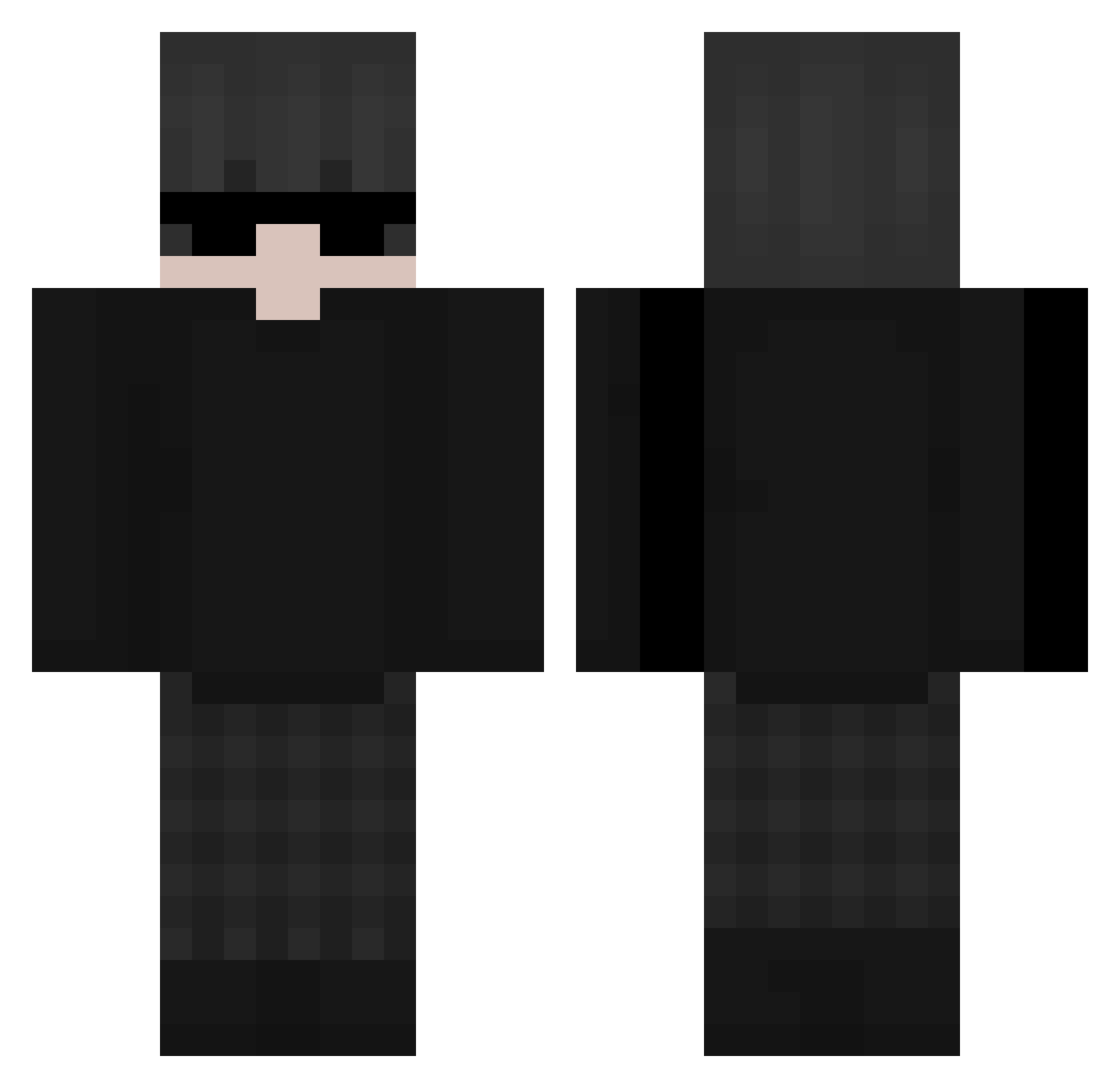 Slacu Minecraft skin, front and back view