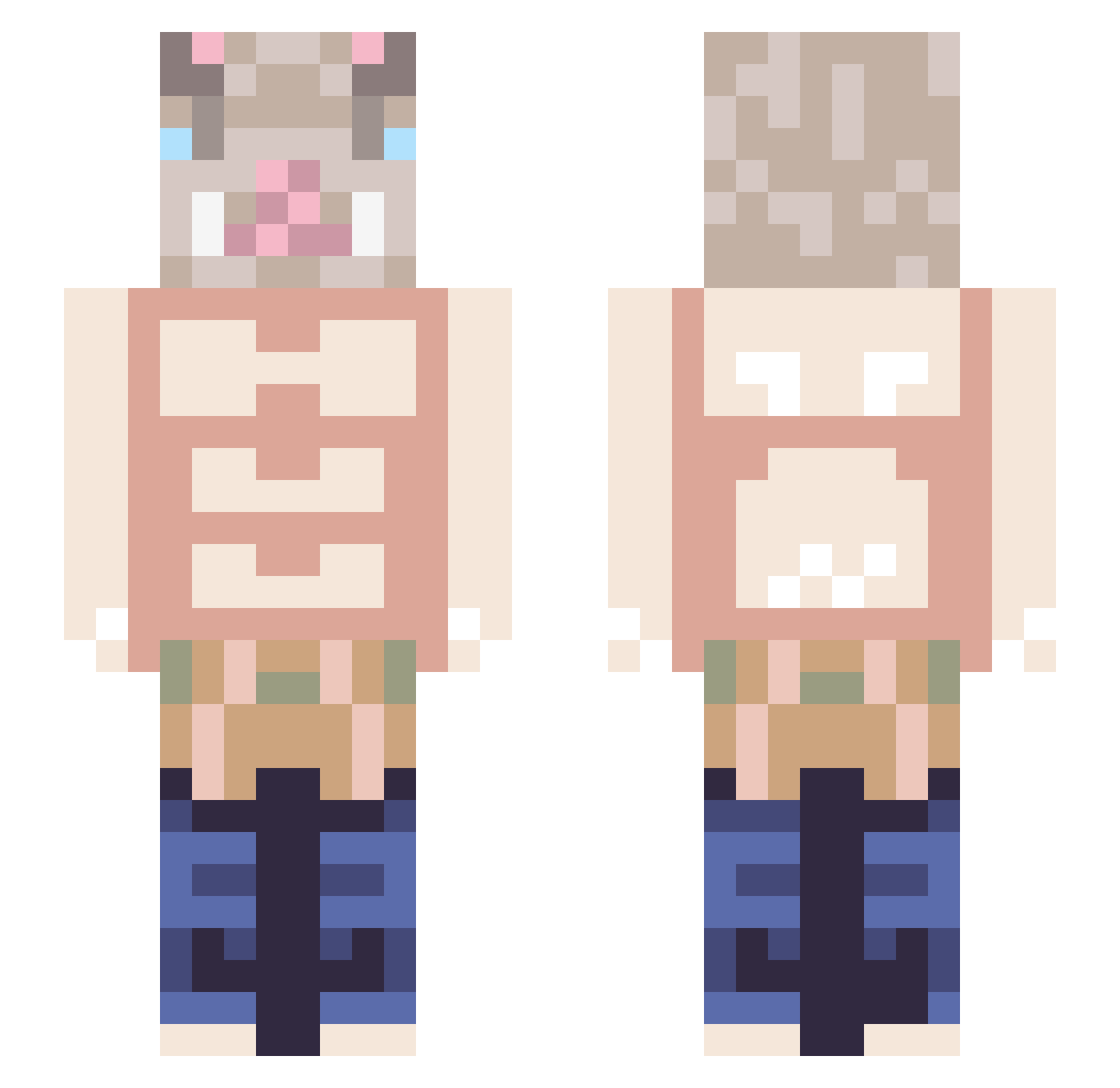 inorgu Minecraft skin, front and back view
