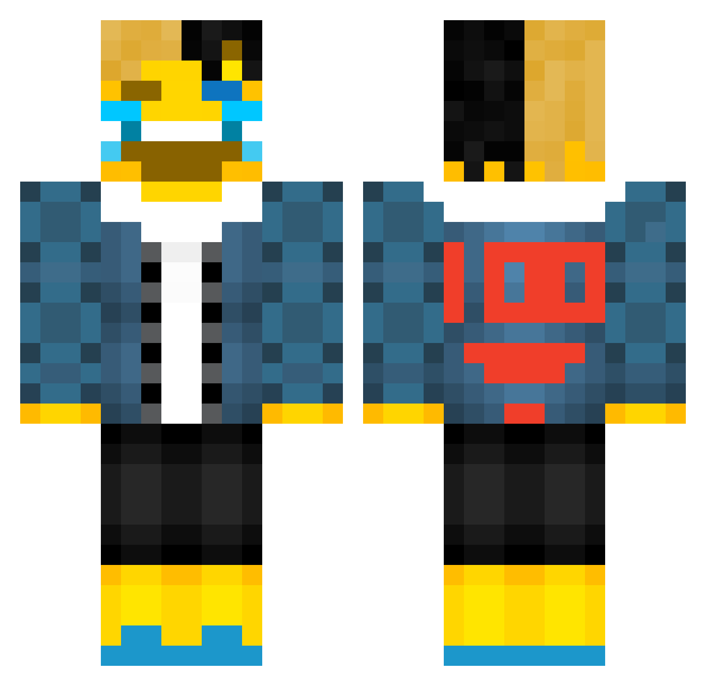 dababygaming88 Minecraft skin, front and back view