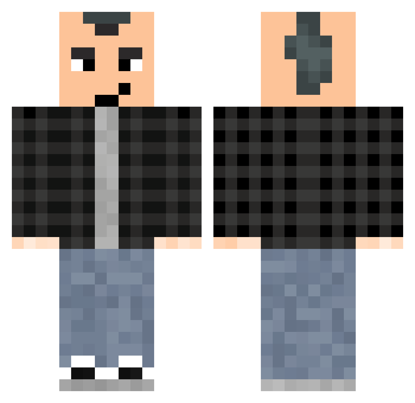 Oxalica Minecraft skin, front and back view