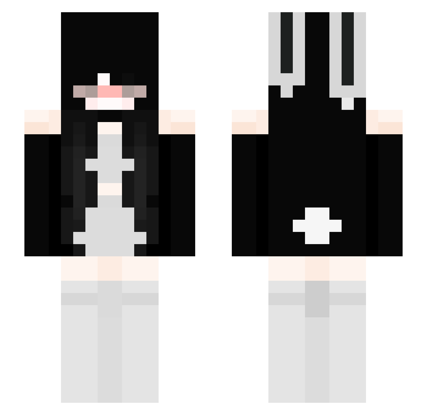 016xo Minecraft skin, front and back view