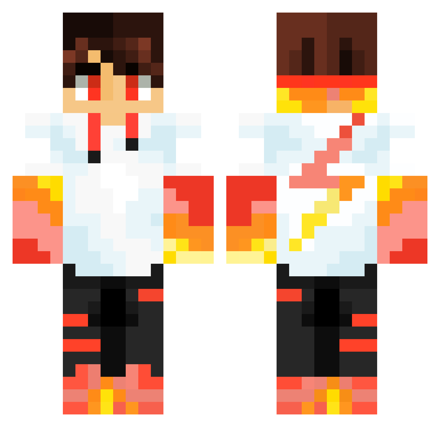 LayeredRacer954 Minecraft skin, front and back view