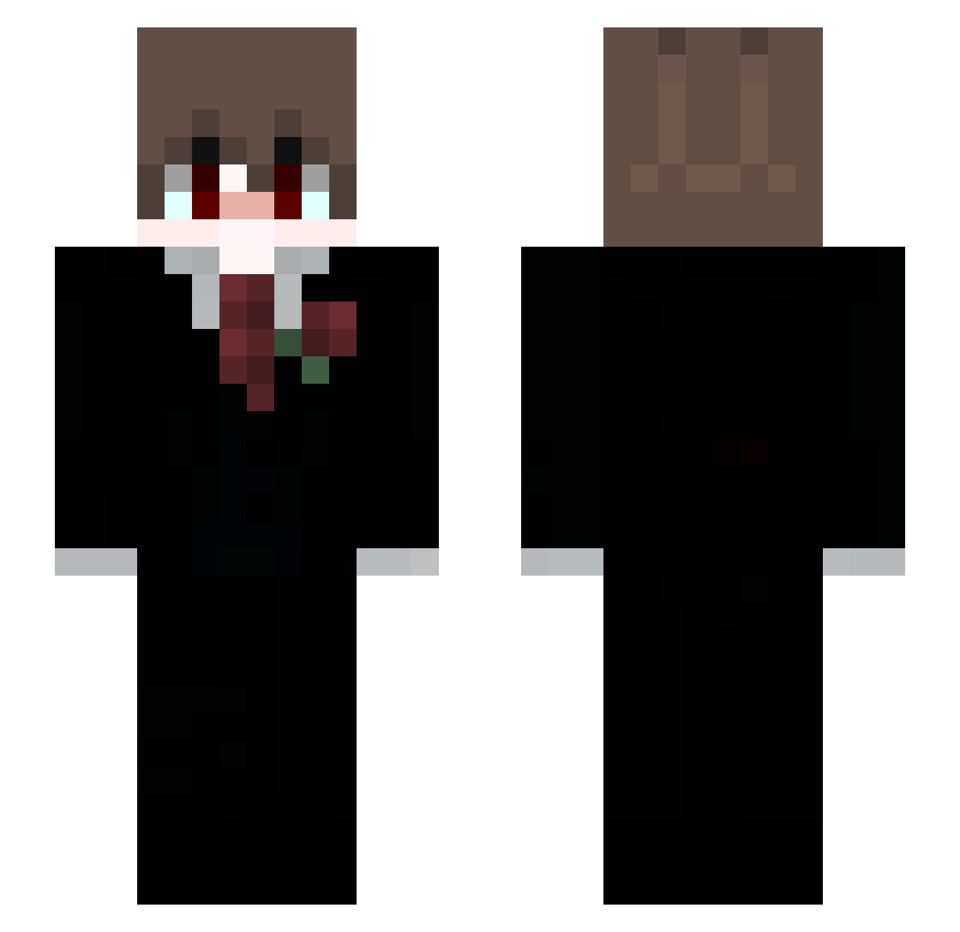 Sekker Minecraft skin, front and back view