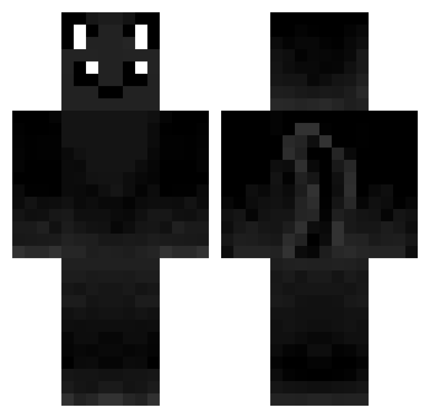 Skip Minecraft skin, front and back view