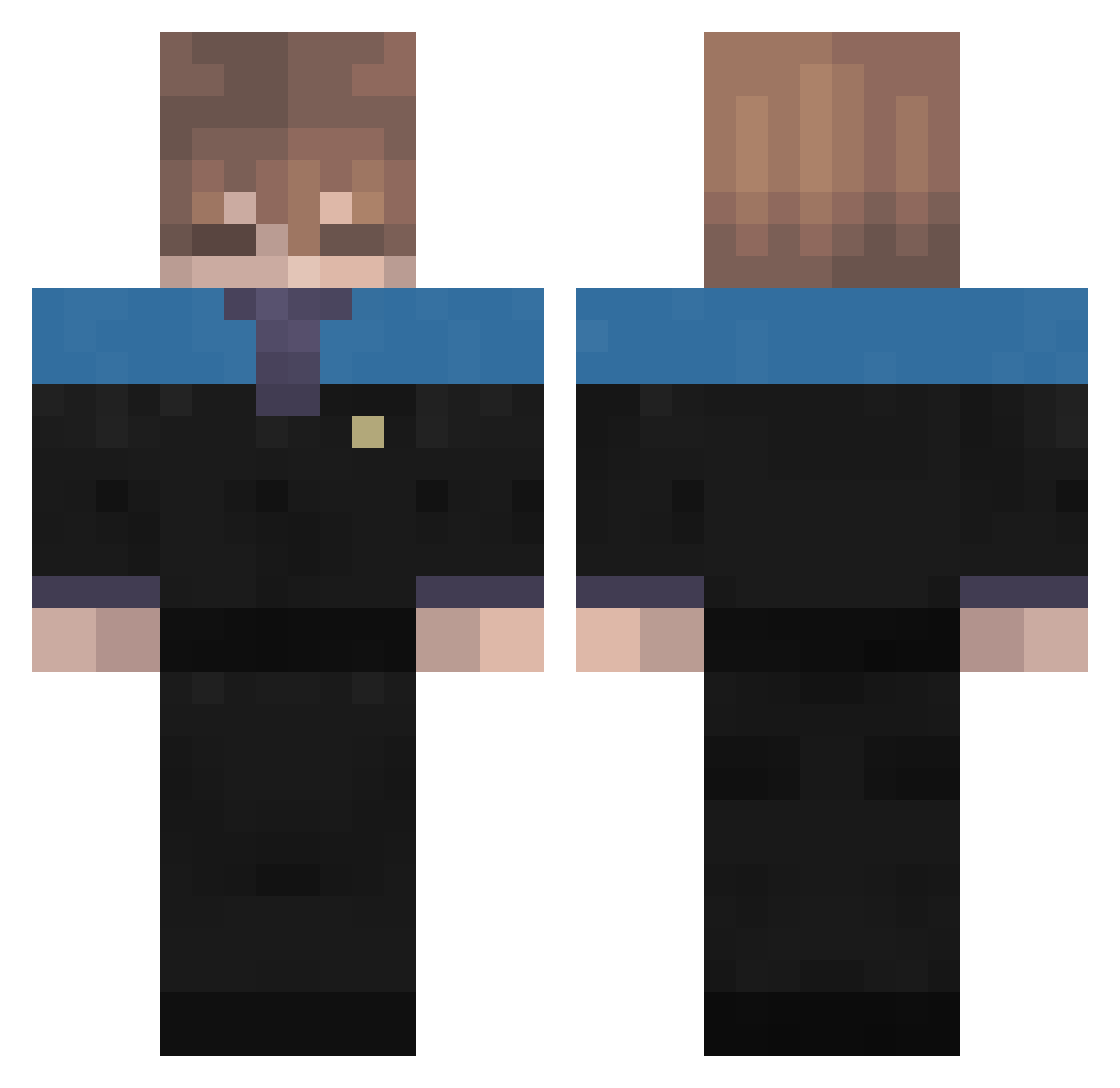 Cataphractus Minecraft skin, front and back view