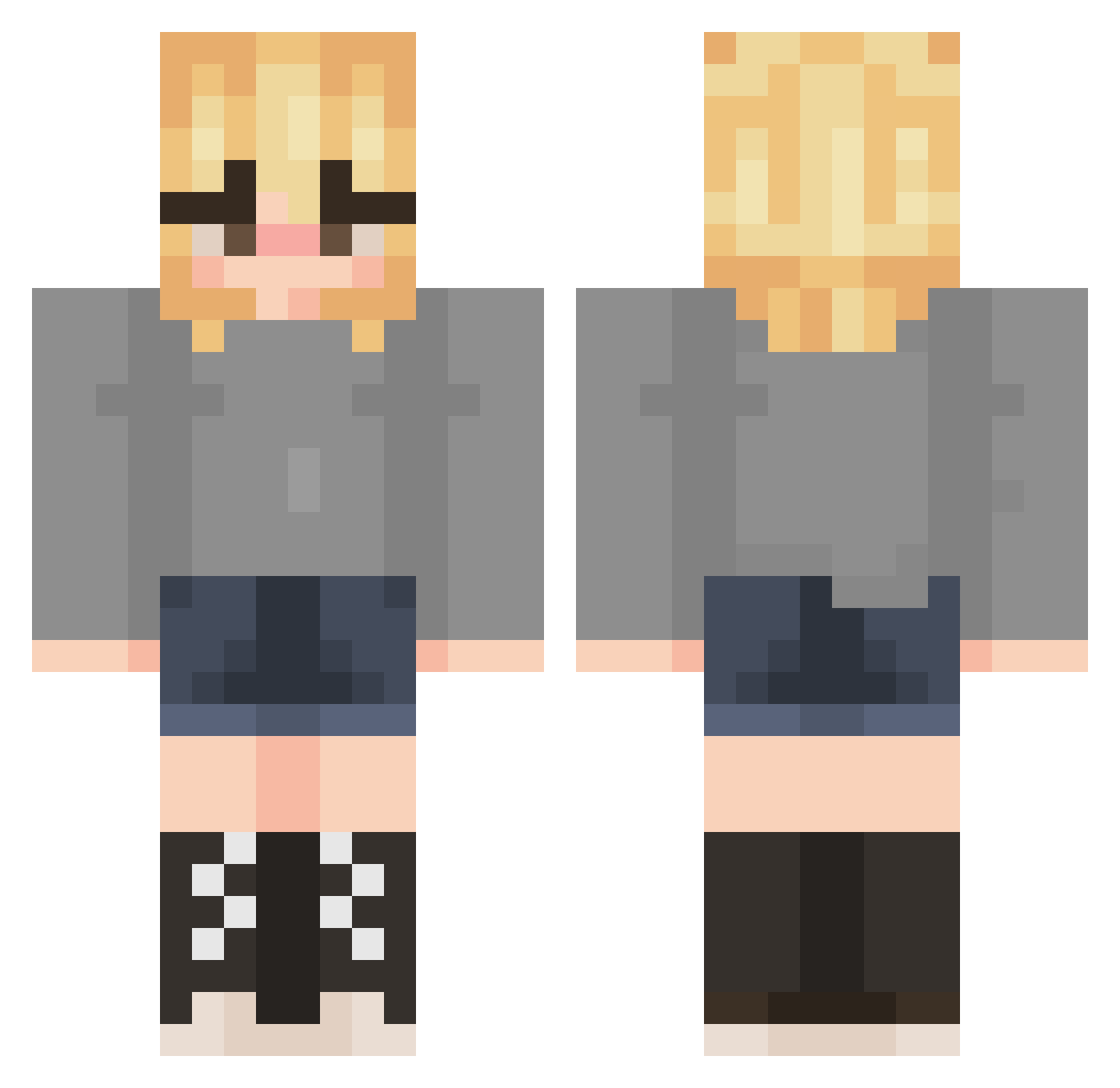 HideyArts Minecraft skin, front and back view