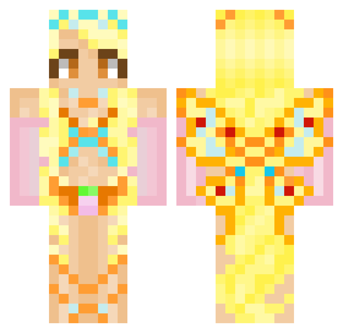 nexonBOSS Minecraft skin, front and back view
