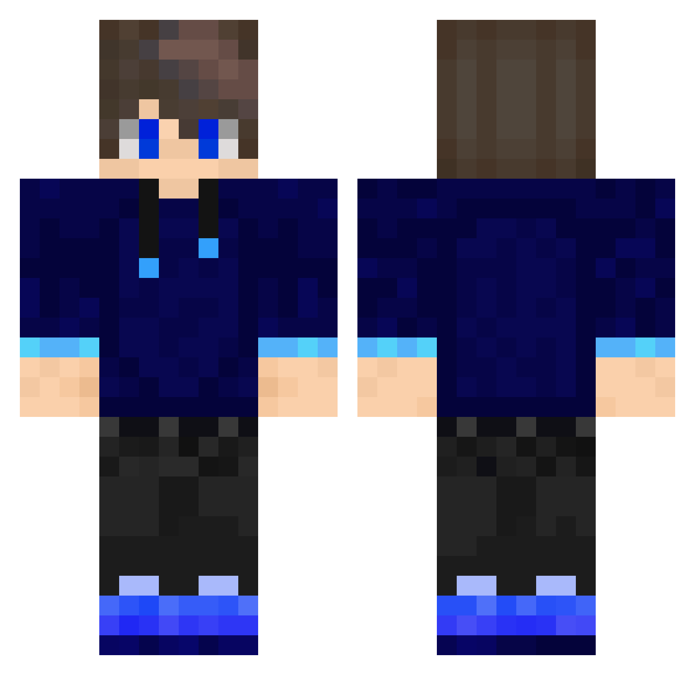 SFusion Minecraft skin, front and back view