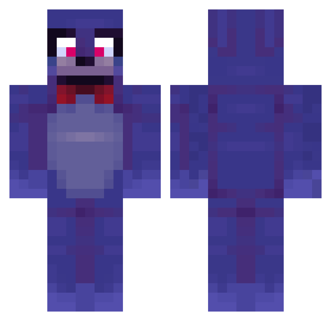 amiycoolufool Minecraft skin, front and back view