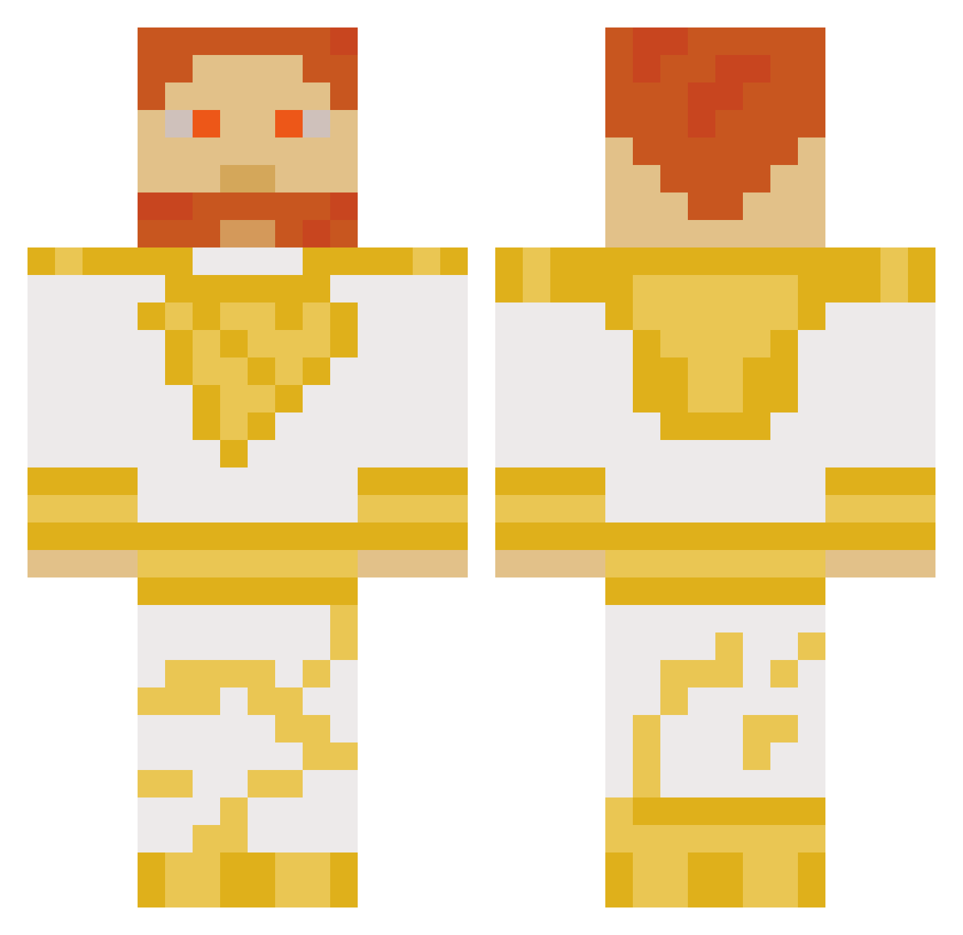 poohberz Minecraft skin, front and back view