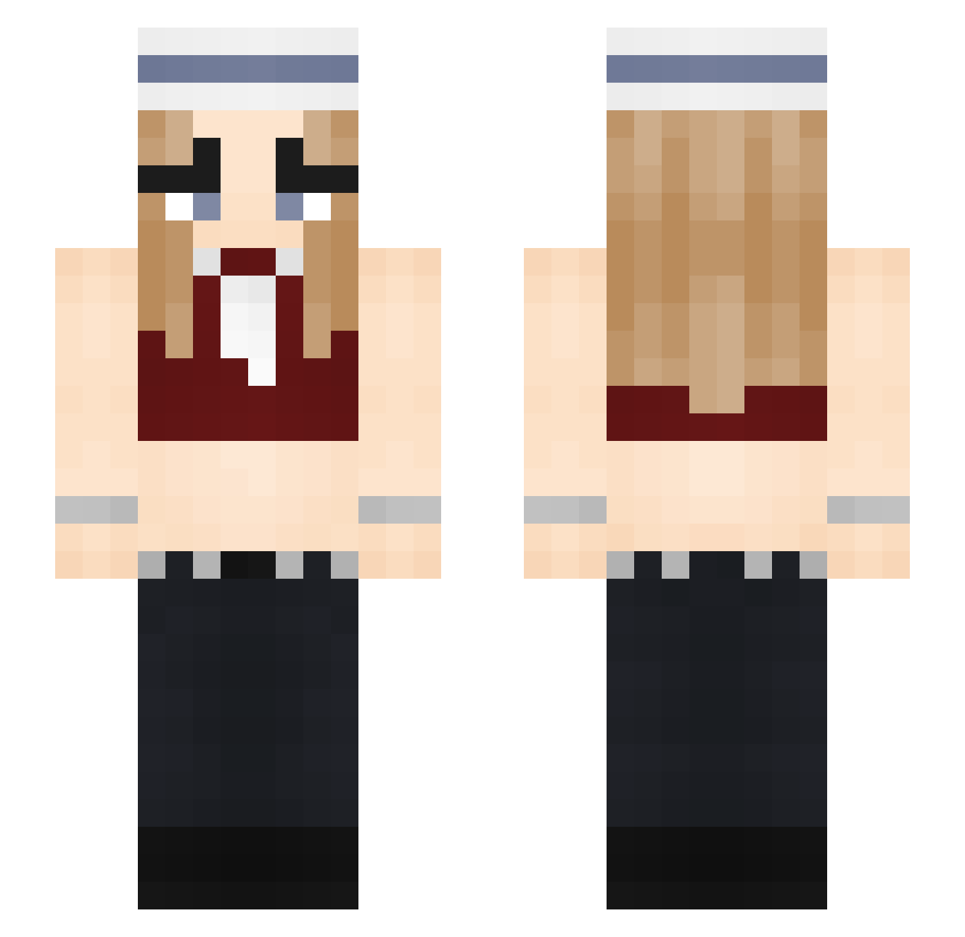 Strodge Minecraft skin, front and back view