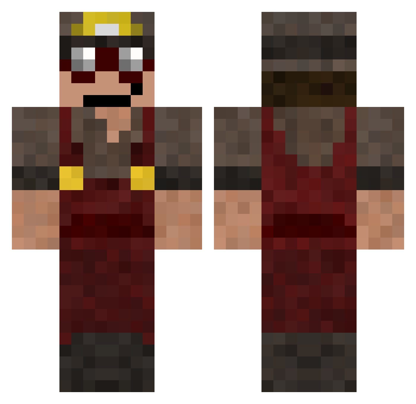 Gulander Minecraft skin, front and back view