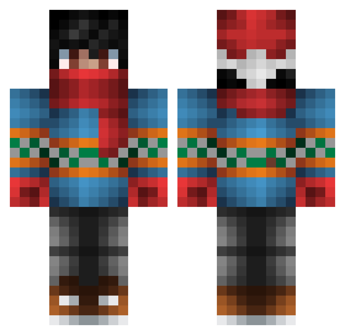 LayvanCekcu Minecraft skin, front and back view
