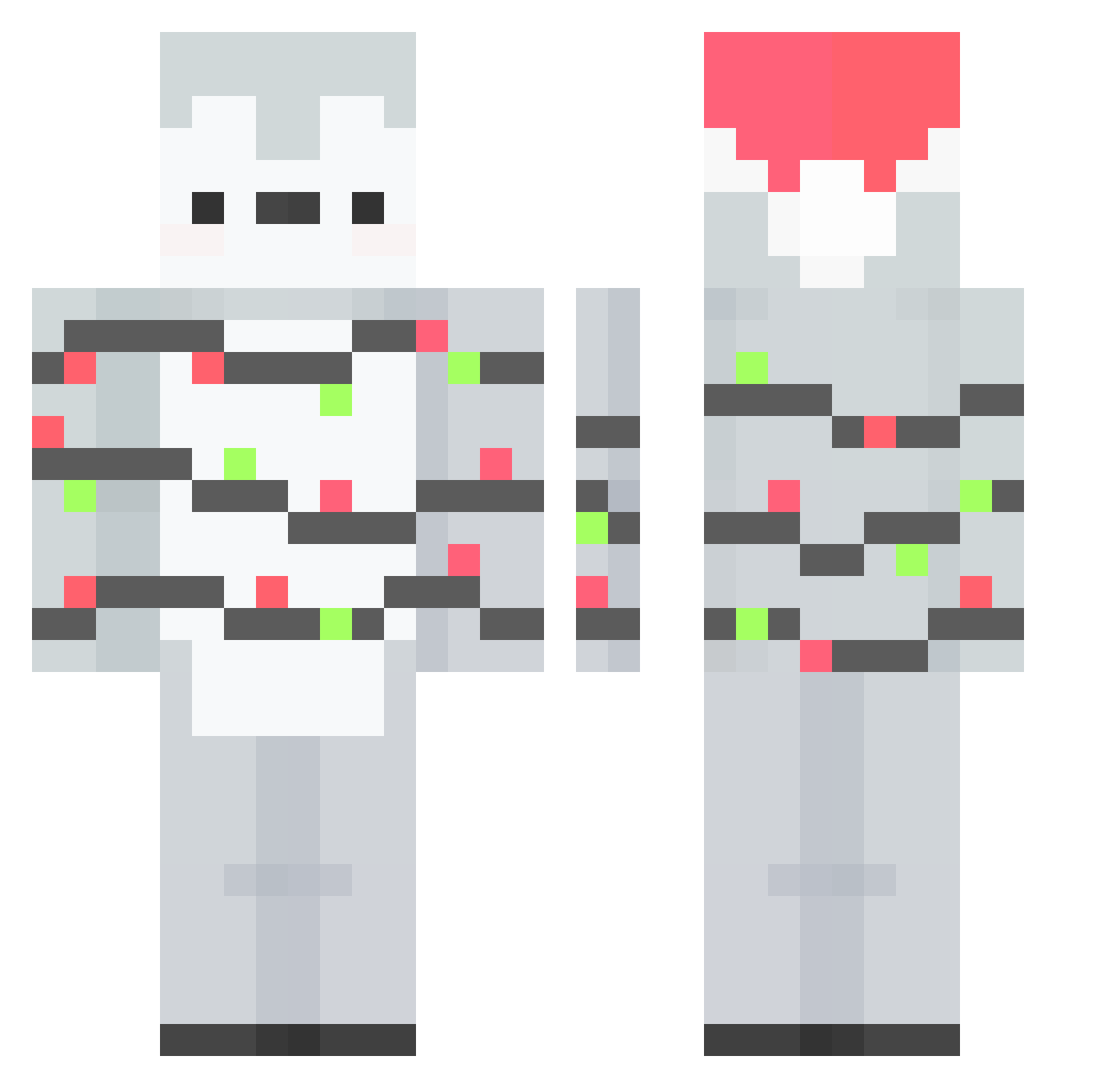 Bugglover Minecraft skin, front and back view