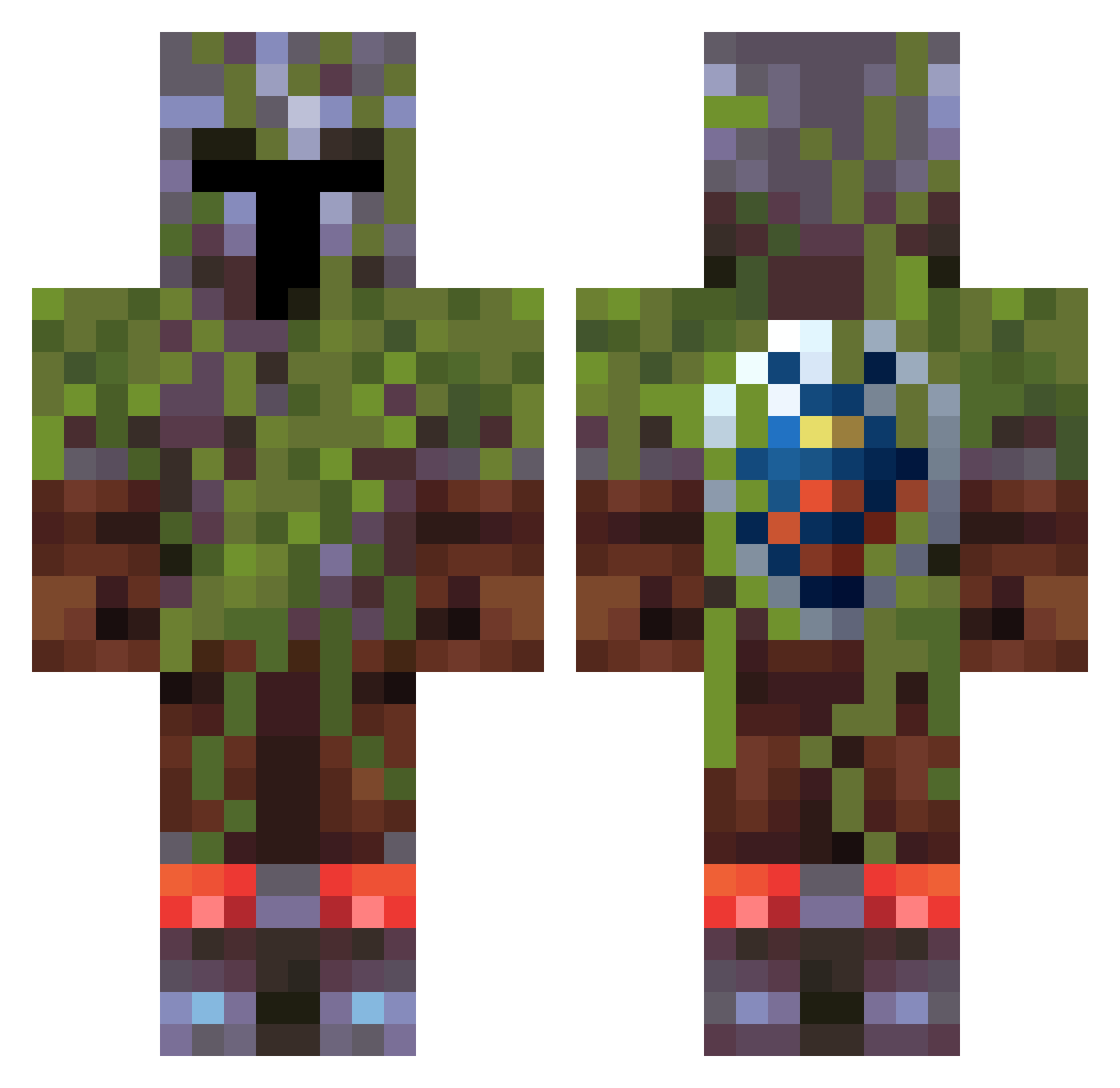 FiremasterMK1 Minecraft skin, front and back view